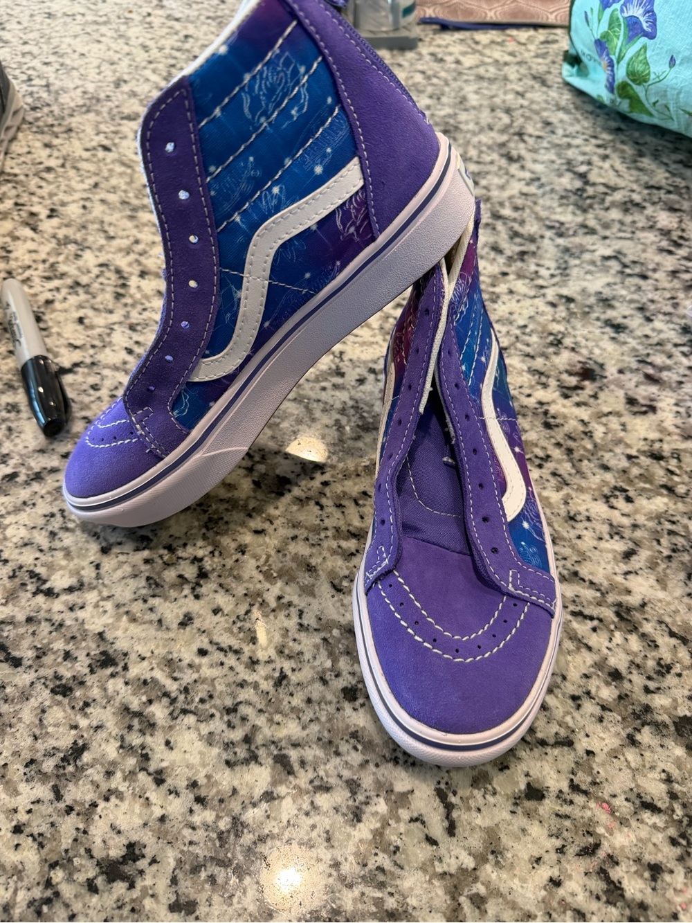 Vans Purple High-Top Sneakers with Teal Accents - Picture 2 of 4